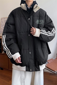 ！2024冬季新款男士立领棉衣潮牌撞色棉服外套MY201特P80图片