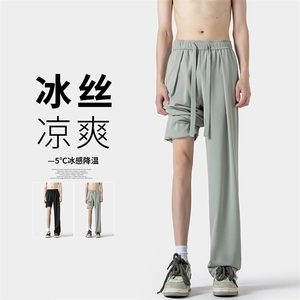 2024 夏季新款 无影墙大码港风垂感冰丝裤M-5X HK24543-P40图片
