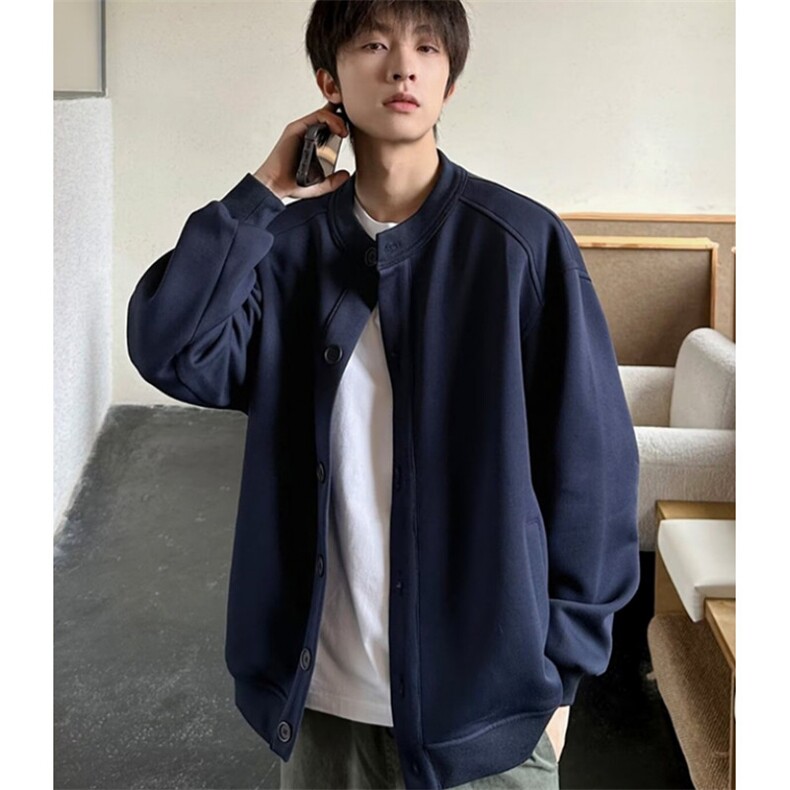 春秋纯色插肩拼接立领外套男士运动拉链休闲夹克开衫W88001,男装夹克,星座1116A（原606A-3）