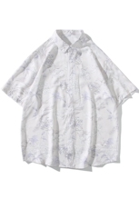 精品花衬衫大码男短袖夏季痞帅休闲上衣服外套翻领衬衣A012/P35，男装衬衫，电商A012