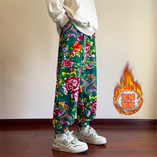 13潮风东北大花加绒裤宽松束脚阔腿裤棉裤潮XZ211-1-K2373-P55，男装棉裤，星座211-1