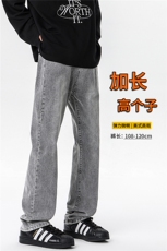 高个子加长弹力裤子男牛仔裤微喇美式高街188cm115休闲裤KZ034P65，男装牛仔裤，电商B312