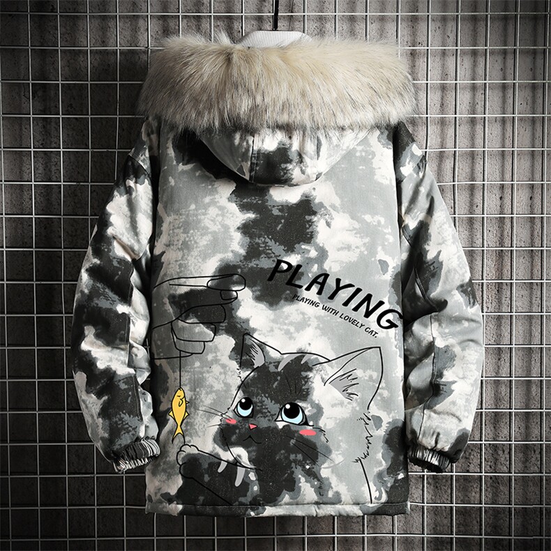 MC49129-P135日系潮衣男大码派克服男工装服外套袄网格,男装棉衣,电商A040A