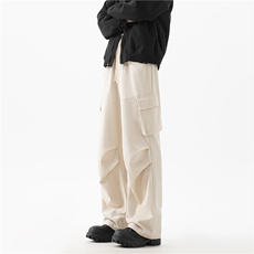 抖音品质美式高街cleanfit褶皱宽松工装裤B315-K24270-特p40控78，男装工装外套，电商B315