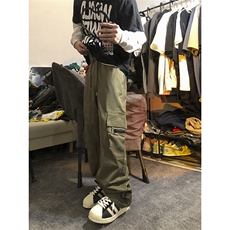 B221美式ins街头hiphop宽松休闲多口袋工装裤子LK23120-P65控88，男装休闲裤，电商B221