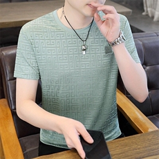 84154-P28男士新款黑色短袖男圆领时尚欧货男装上衣弹力半袖T恤男，男装T恤，电商D310B-1