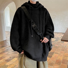 8XL-M特大码毛衫高质量连帽套头宽松毛衣情侣针织衫外套MY1210P75，男装针织衫/毛衣，电商D206-1