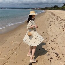 19号出大货！2021夏季新款波点收腰连衣裙165A-6503-P75-K128，女装连衣裙，浙宝123