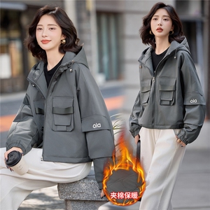 2025年冬季新款时尚短款棉服休闲工装派克服棉衣图片