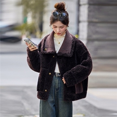 2025冬季新款~~双面穿皮毛一体，女装棉衣/棉服，意芙