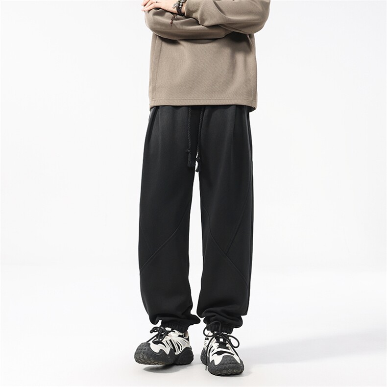 秋冬新款束脚休闲长裤男美式高街潮牌哈伦拼接宽松束脚运动卫裤，男装休闲裤，电商D218A
