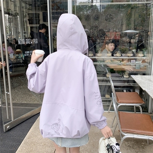 双面穿休闲外套女春秋季少女夹克新款初高中生学院风上衣图片