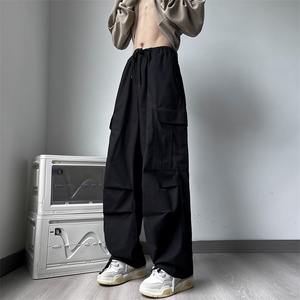 美式vibe机能冲锋裤男日系oversize宽松直筒工装长裤 K7445-P39图片