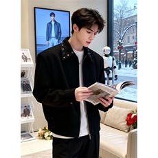 男休闲夹克西服外套铆钉翻领Y6634P69，男装夹克，星座1112-1