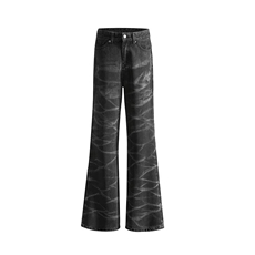 微喇牛仔裤子男生秋季2024美式潮牌宽松显瘦休闲百搭痞帅长裤子，男装休闲裤，星座1013