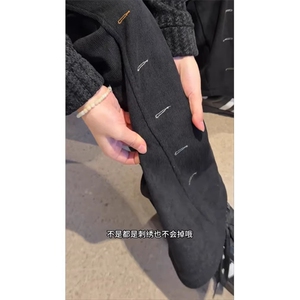 美式休闲徽章刺绣连帽卫衣男女春秋季重磅设计感潮牌情侣上衣图片