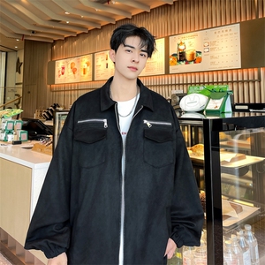 秋冬夹克麂皮绒外套港风日系小众痞帅夹克潮1016-1 JK69 P98 K128图片
