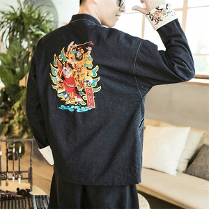 秋装风重工刺绣大码休闲牛仔夹克情侣复古外套潮 JK17/P155图片