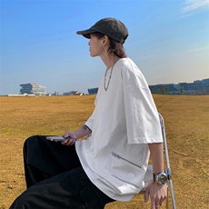T23613-P48M-6XL夏季240克大码金属拉链oversisz宽松短袖T恤，男装T恤，星座109