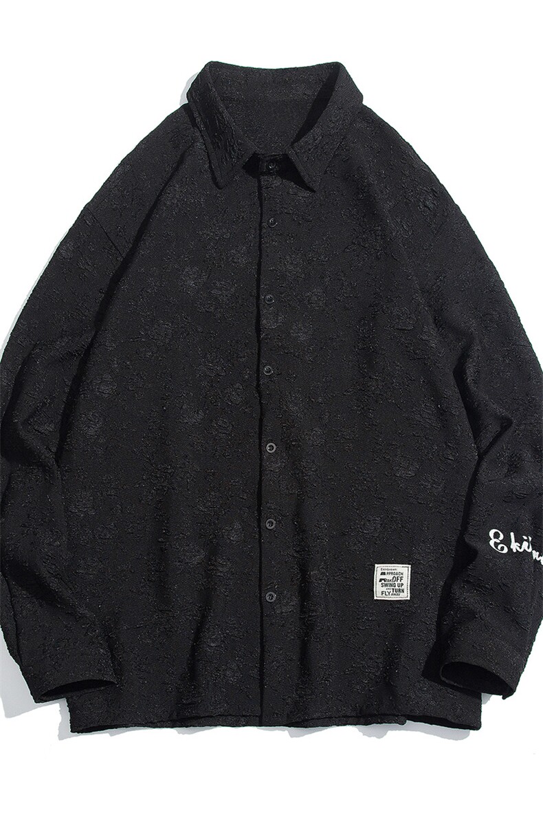 白底花型长袖衬衫男大码M-5XL情侣衬衫男长袖衬衣男CCS8734P45控,男装衬衫,星座227-7