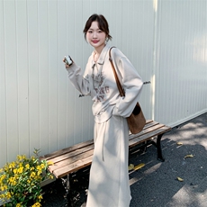 出货卡其印花卫衣套装2C198-6822-P175K278，女装套装/套裙，2C198