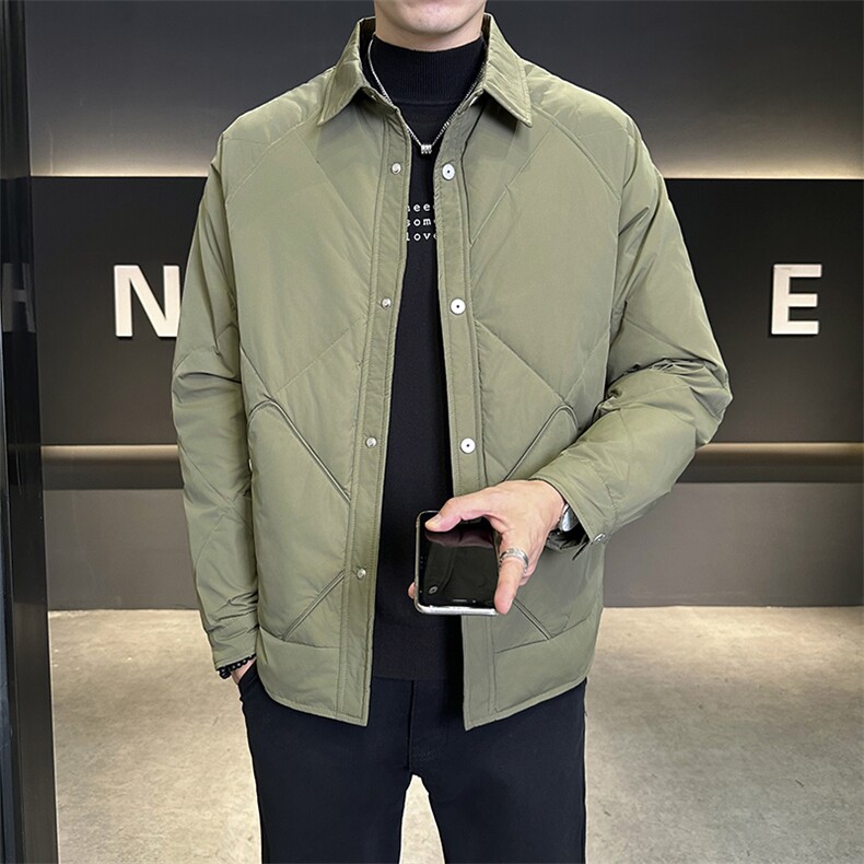 翻领轻薄羽绒服夹克男棱角设计休闲外套上衣DS-A329-S2607-P135,男装羽绒服,电商A329