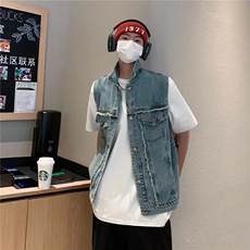 文艺夏季简约潮流新款马甲男标准日系翻领原宿J3335-P50，男装背心/马甲，星座1109-3