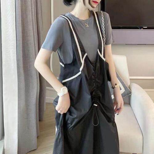夏季两件套连衣裙,女装连衣裙,Tπ