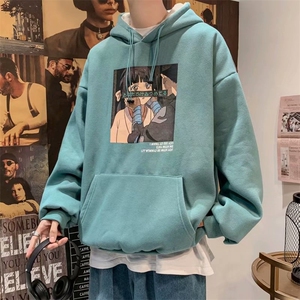 连帽卫衣男秋冬新款加绒加厚ins潮牌宽松情侣外套上衣服WY88-p35图片