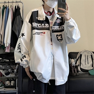 主推 美式复古拼接pu机车服情侣加厚皮衣夹克棉衣外套PY6625-P90图片