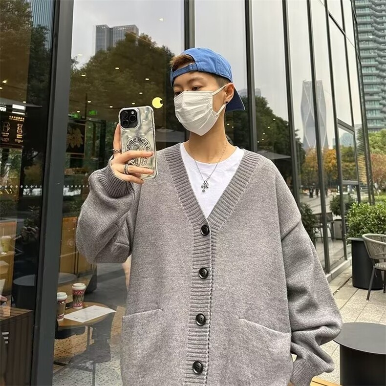 秋冬新款V领羊绒开衫男女气质百搭带兜羊毛衫针织外搭M333/P54,男装针织衫/毛衣,星座506