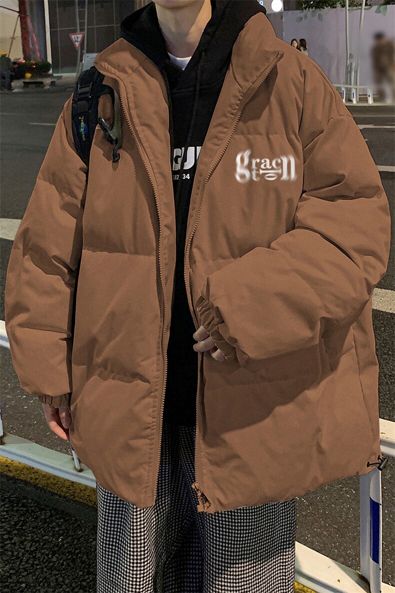 港风夜景冬款字母印花宽松休闲立领棉服A247-MY2091特批65控98,男装棉衣,电商A247