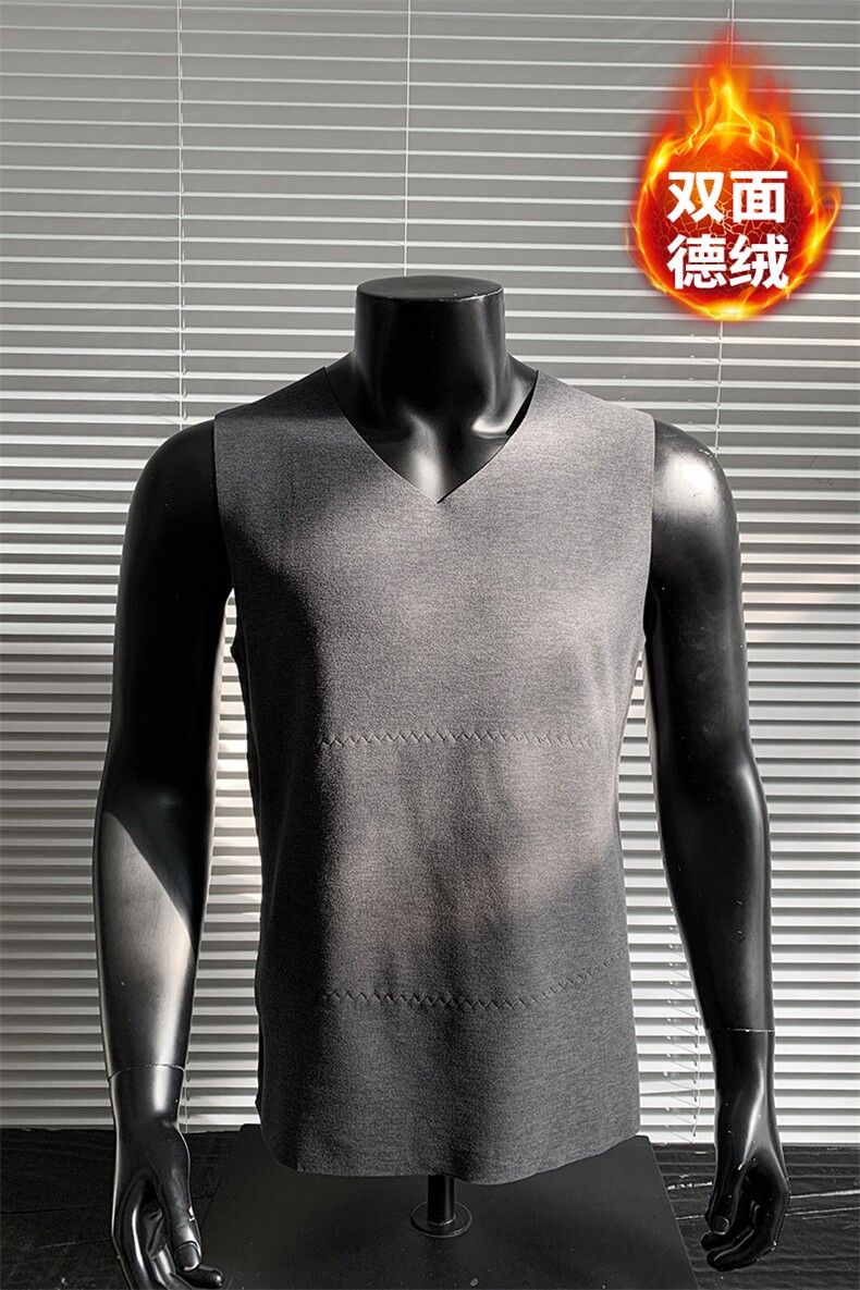 冬季双面德绒内衣打底男贴身保暖无骨缝合背心T24585-特P17控38,男装背心/马甲,电商A001