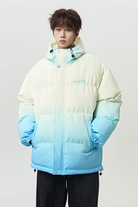 XZ-230-1MY701男模无影墙宽松百搭扎染渐变休闲连帽棉服P118控158图片