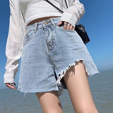 夏季高腰大码胖宽松显瘦破洞流苏牛仔短裤女热裤ins潮K096-P26，男装牛仔裤，星座911-2(原星座613-2）
