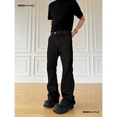 高街撞色红线cleanfit美式原牛男女微喇牛仔裤N713，男装牛仔裤，星座1116A（原606A-3）