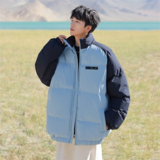 现货抖音得物可供视频三防加厚羽绒拼接棉衣外套面包棉服86615，男装棉衣，电商A486
