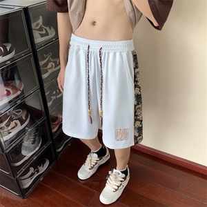 风短裤男夏季美式复古拼接五分裤潮牌宽松大码XZ102B-1DK509P25图片
