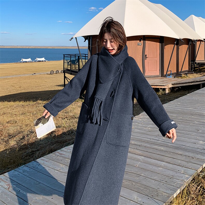 2025现货主推手工双面呢70毛羊毛大衣191-6337-P265-K388,女装双面呢大衣,韩蜜菓