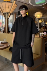 短袖短裤套装5XZ4014-TP75118青少年运动休闲半拉链短袖T恤，男装牛仔裤，电商A102