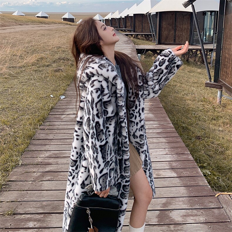 新款现货，长款豹纹皮毛一体B081-8731-P295-K428，女装皮草，浙宝276（原081）