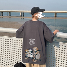 1港风印花情侣日系风潮大码M-5XL短袖T恤男DT7789P28控45，男装T恤，星座226-2