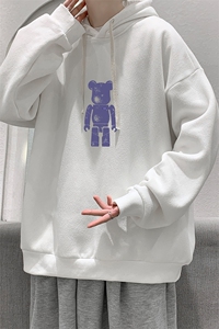 WY2242-P35 加绒款-P40 纯棉连帽卫衣男大码运动帽衫宽松薄外套男图片