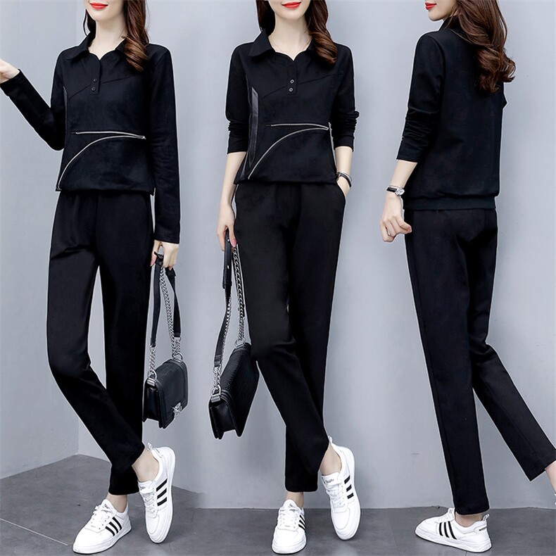 休闲运动套装春秋季卫衣千金风miu系大小姐欧美风大码显瘦气质，女装套装/套裙，妙形