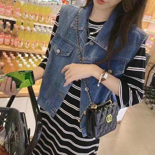 【现货】牛仔两件套针织连衣裙，女装连衣裙，秋水月亮