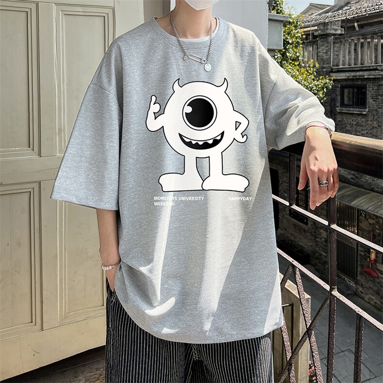 华夫格t恤男短袖男大码五分袖酒店风HT73327-P22,男装T恤,电商A040