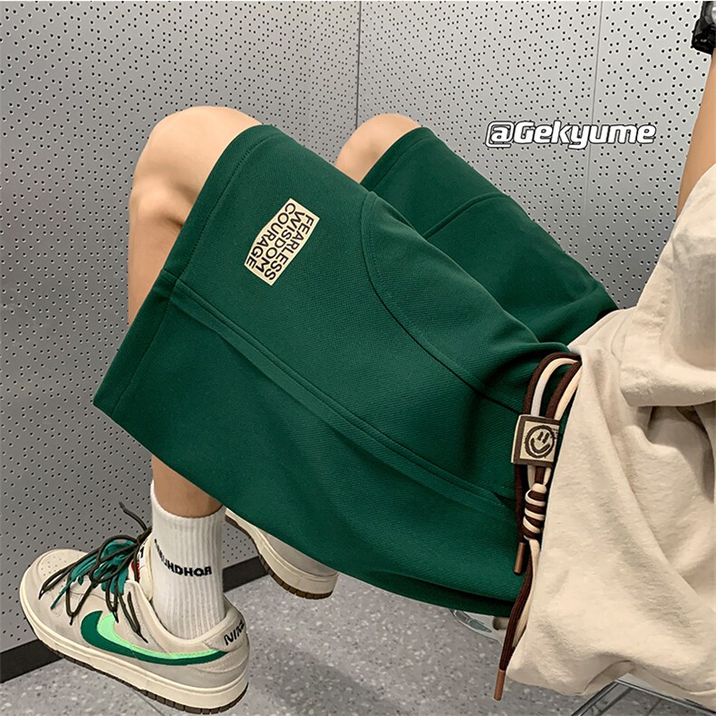 8XL-M 抖音品质特大码 ins潮流亮色休闲短裤印花五分裤DK1521P35图片