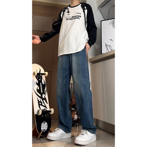 A178  秋冬季新款美式休闲牛仔裤男直筒宽松C65  P48限价68图片