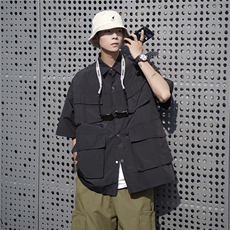 夏季男士短袖衬衫港仔休休闲衬衫CS086-P40，男装衬衫，星座308B-1