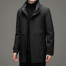 BZ8955K帽子内胆可脱卸商务精品90鸭绒羽绒服主推长期款，男装羽绒服，钱塘207-2